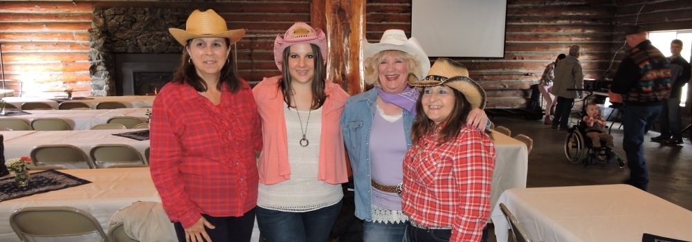 Four Cowgirls at Rocky Point Lodge Hoedown