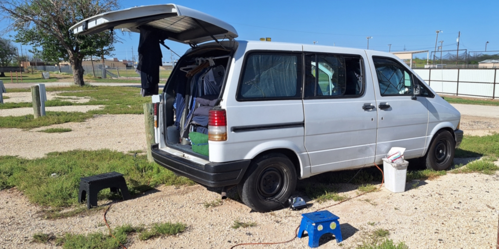 The 1996 Aerostar, April, 2024 JourneyHaskell LFC RV Park, Texas