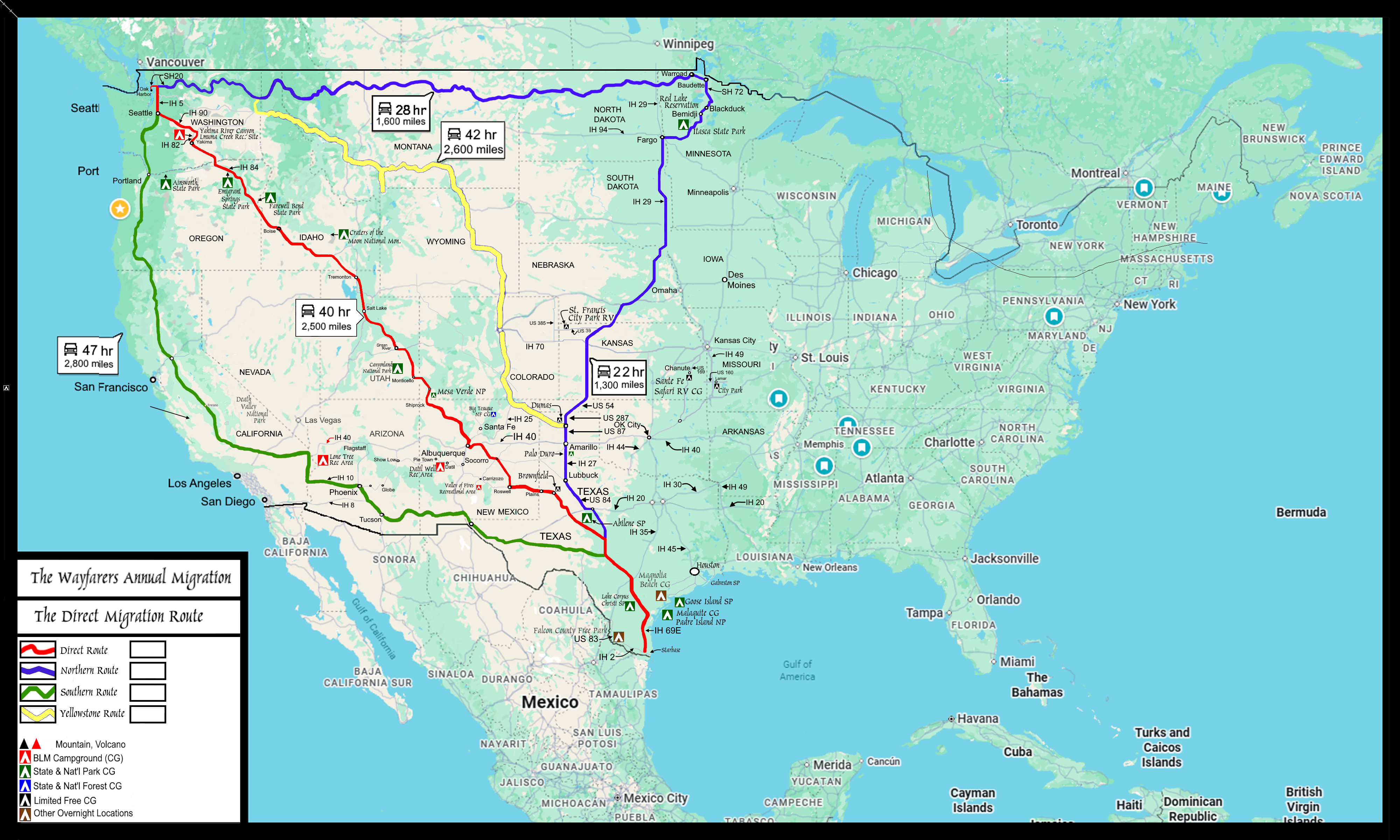 The Mountain, The StepsThe Steps Afield, Personal Annual Migration Route Map