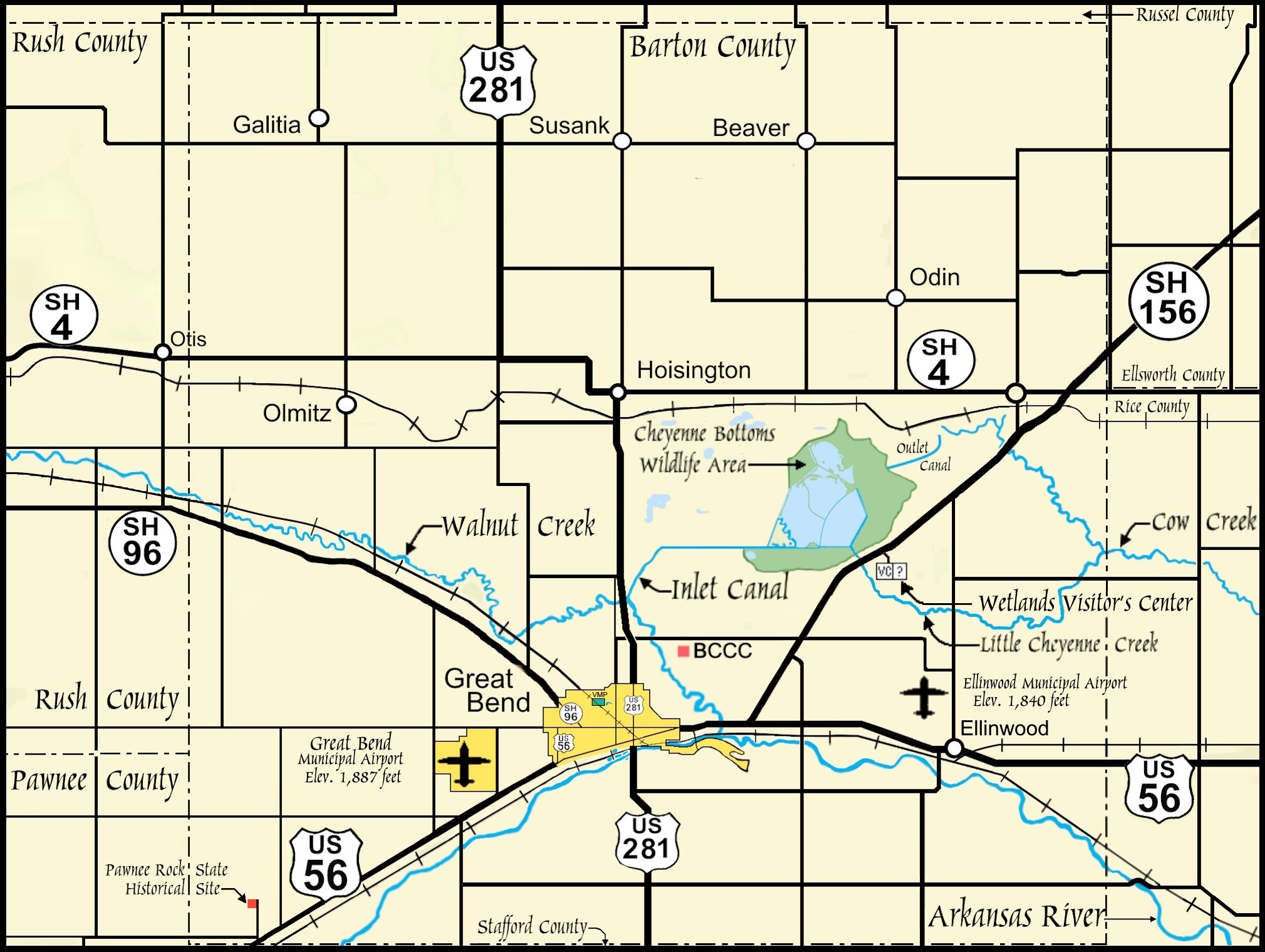 The Earth&prime;s WetlandsThe Cheyenne Bottoms Area Map