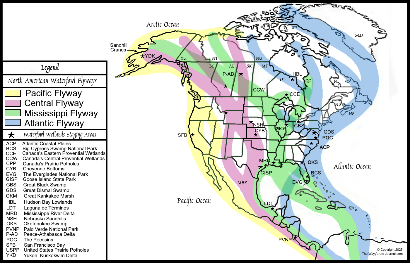 The Earth&prime;s Waterways: The WetlandsThe Migratory Birds Flyways Map