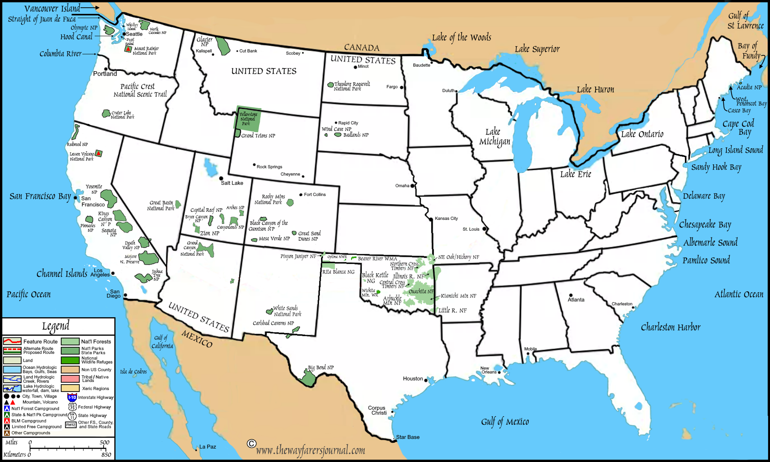 The Mountain, The StepsThe Steps Afield, The National Roadpaths Map
