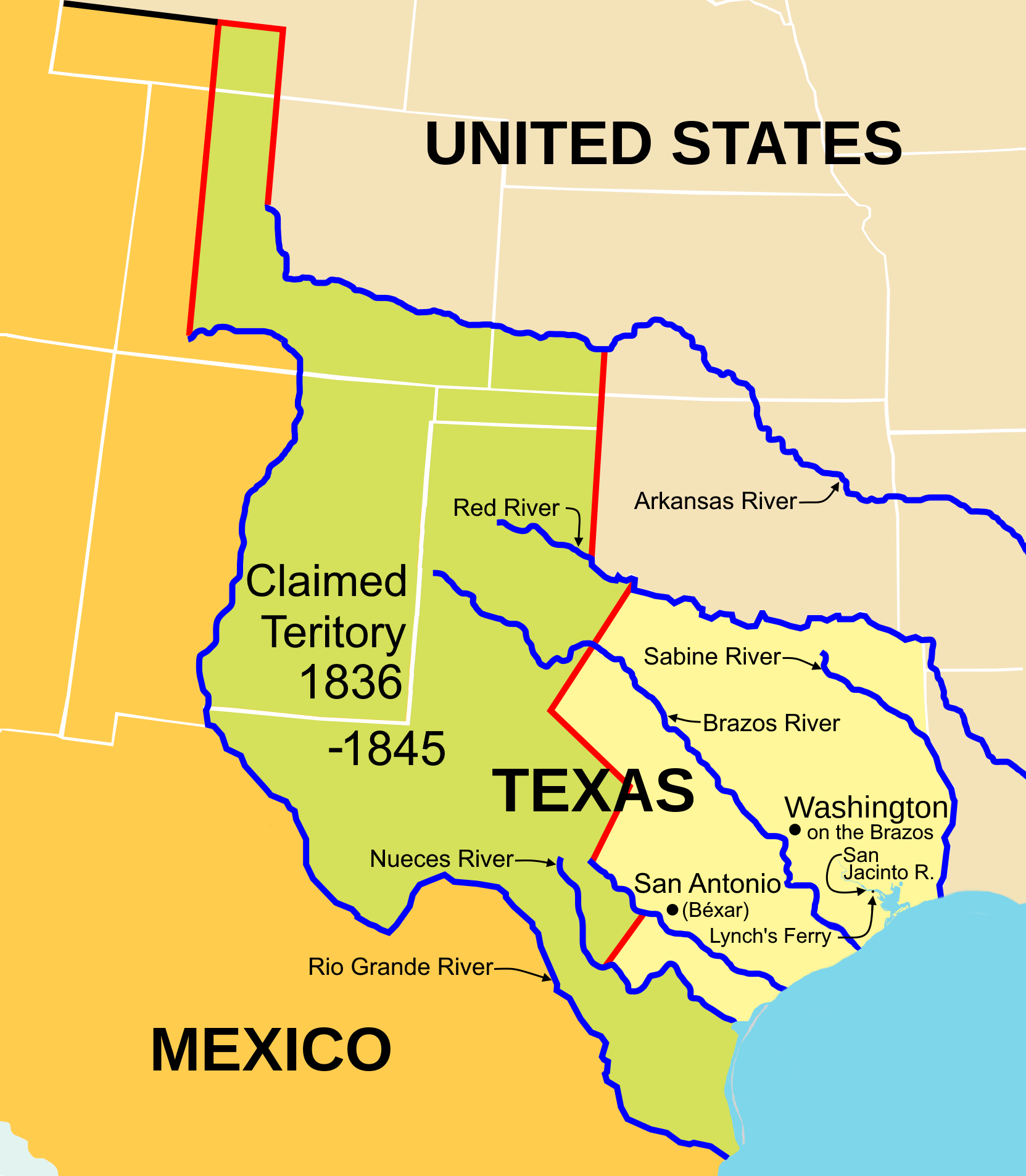 The Map of Texas in 1836San Jacinto River, Lynch&prim;es Ferry