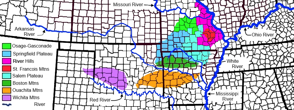 The Interior Highlands RegionThe Osage-Gasonade Hills Ecoregion