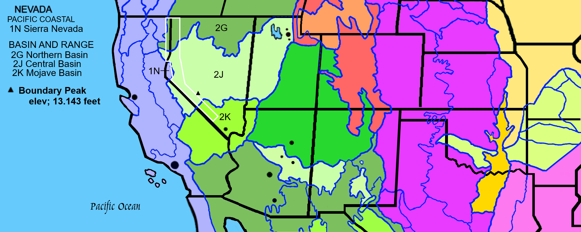 Nevada: Great Basin DesertWalker Lane Geologic Trough