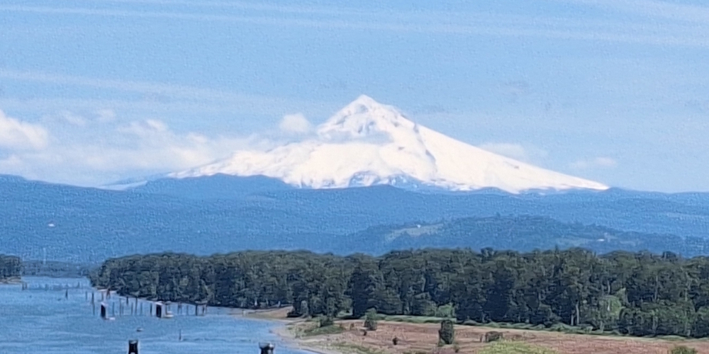 View of Mount Hoodat the Columbia River Gorge
