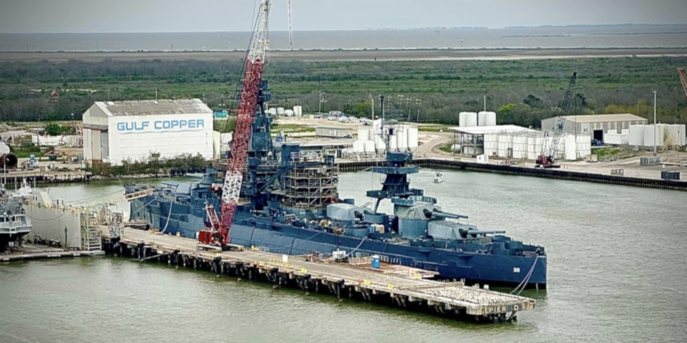 The Boats in TexasThe Battleship Texasback in the waterin Galveston Channel