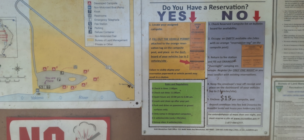 The TwosYakima River Canyon Recreation Sites, Washington