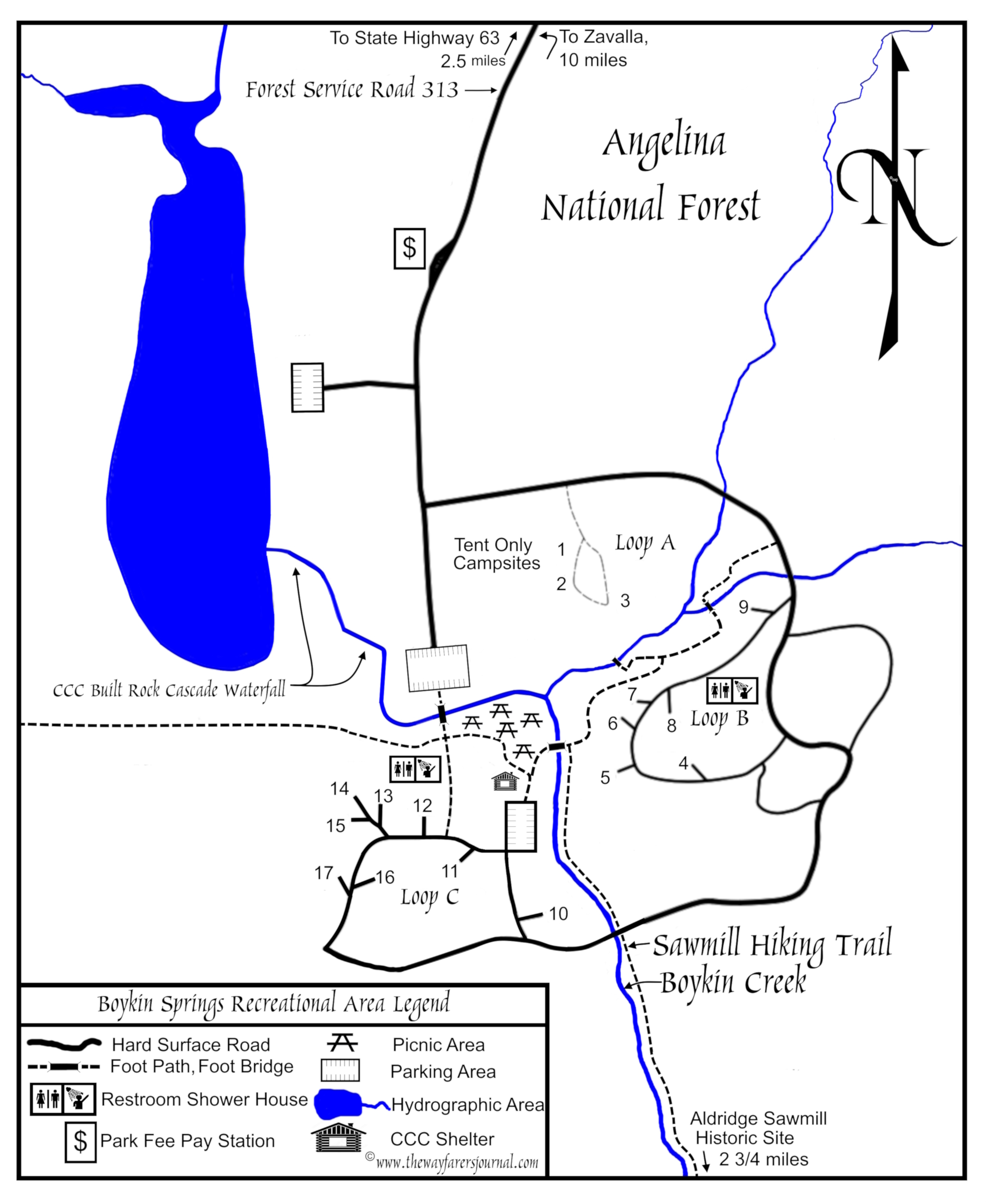 The SixesBoykin Springs Recreation Area Angelina National Forest Campground, Texas