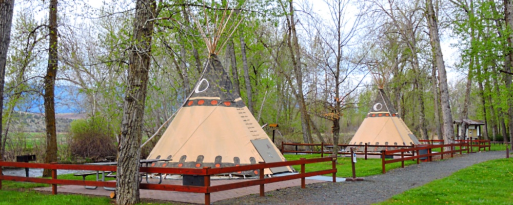 Two Tepees atClyde Holiday State Park Campground