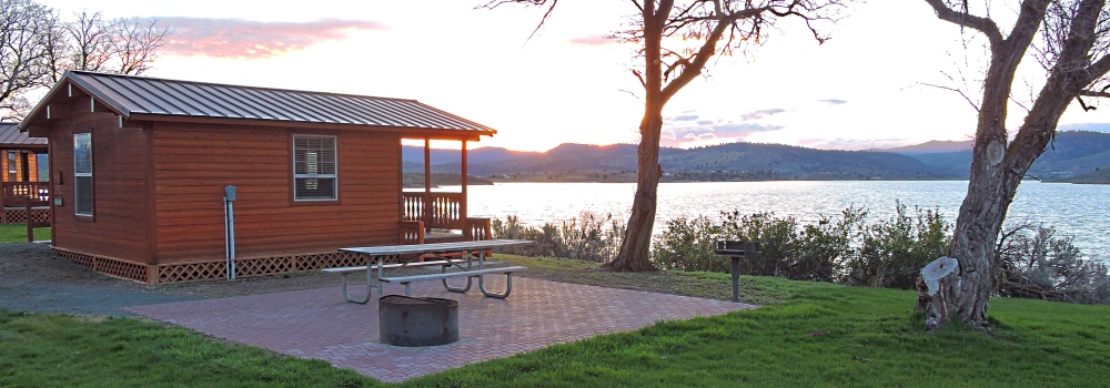 Sun Set and CabinUnity Lake State Park